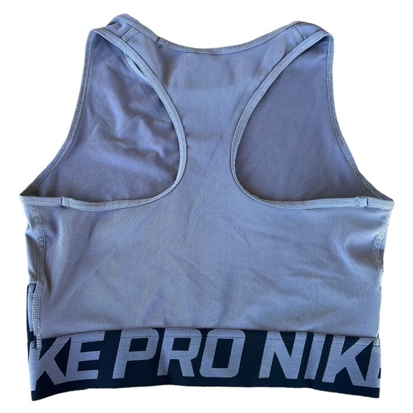 Nike Pro Intertwist High Neck Dri Fit Sports Athletic Top Small Gray Black HTF - Picture 3 of 6